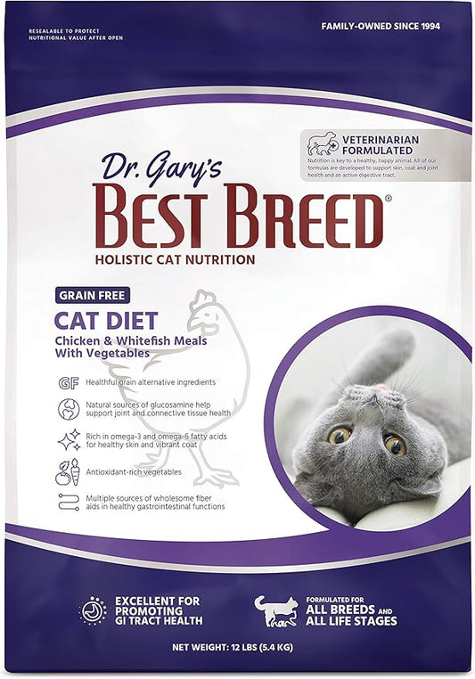 Best Breed Dr. Gary's Grain Free Cat Diet Slow-Cooked in USA [Natural Dry Dog Food for All Ages] - 12lbs.