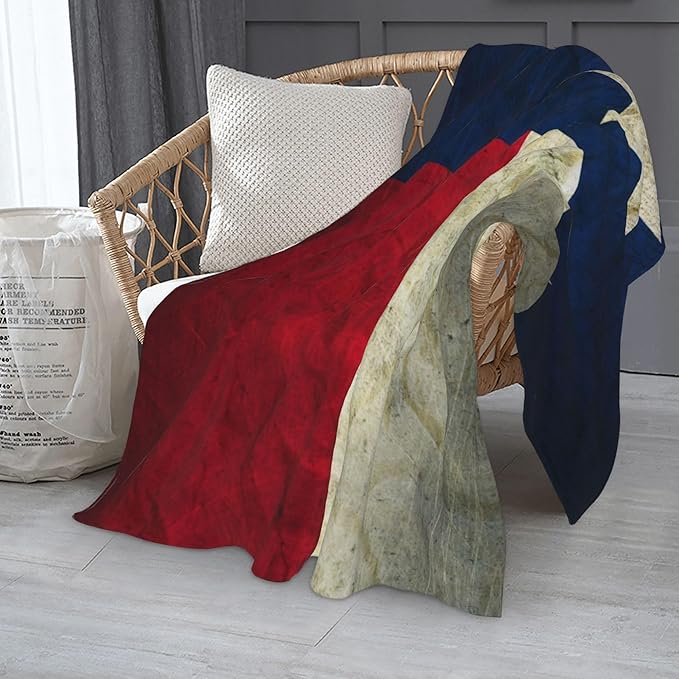 Texas Flag Soft Throw Blanket Flannel Fleece Blankets Warm Cozy Lightweight Fuzzy Blanket for Bed Sofa Couch Home Decor 60"X50"
