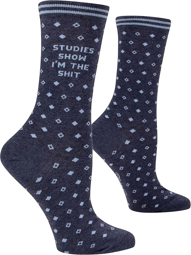 Blue Q Women's Funny Novelty Crazy Crew Socks with Sayings