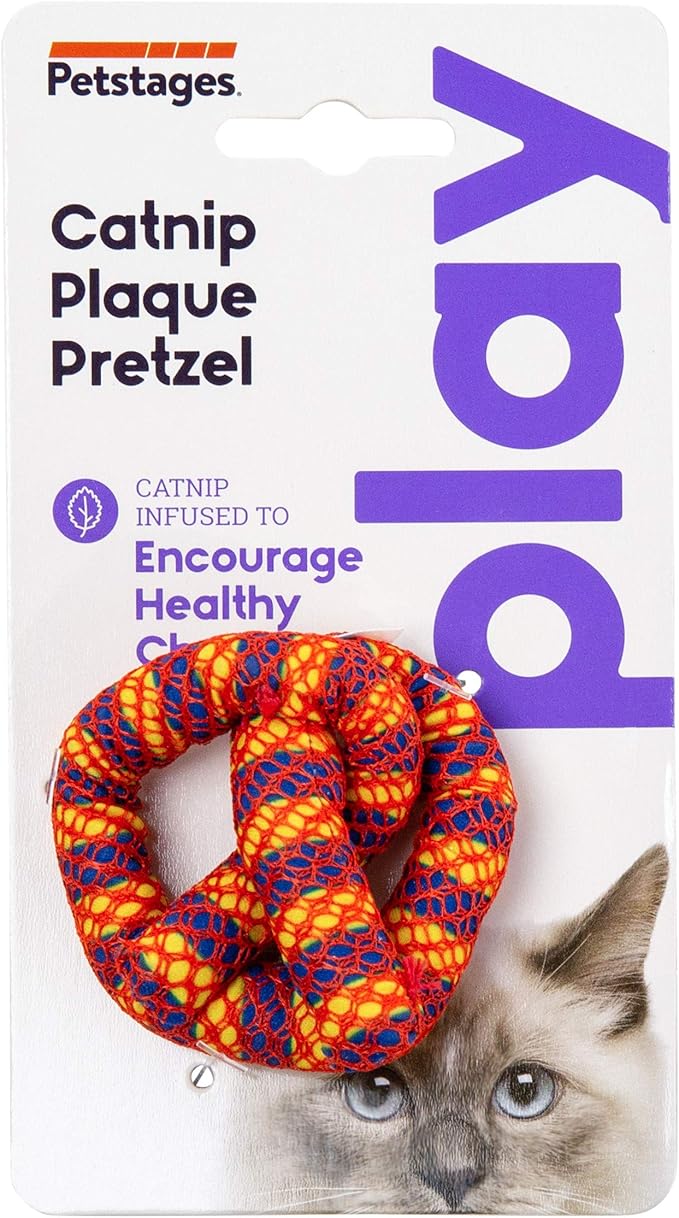Catstages Catnip Plaque Away Pretzel Dental Cat Chew Toy