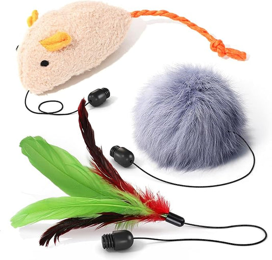 FunPetz Feather Mouse Ball Set Cat Toy