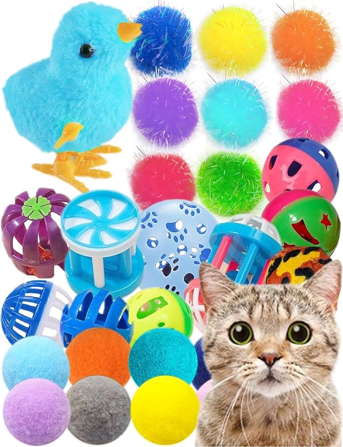 Kitten Toys, 31 Pcs Kitten Toy Pack for Indoor Kittens, Interactive Small Cat Toys to Keep Them Happy & Entertained