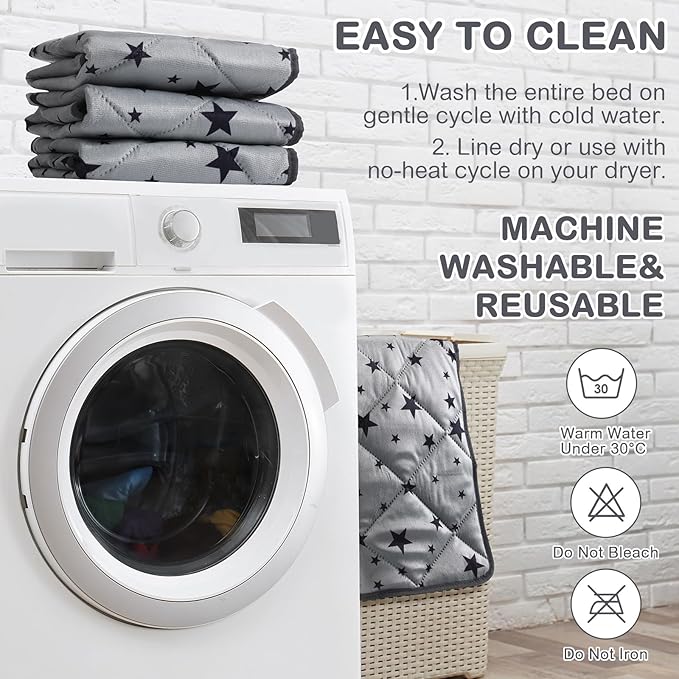 Namalu 4 Pack Self Warming Cat Bed Self Heating Cat Mat Star Pattern Soft Dog Crate Pad Thermal Pet Bed Mat Anti Slip Kennel Mat Washable Pet Warming Bed for Outdoor Indoor (20 x 27.5 Inch,Rectangle)