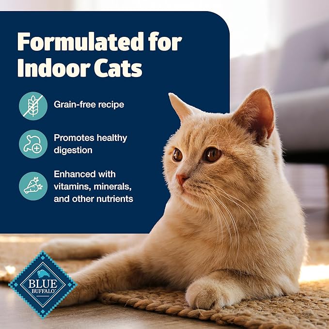 Blue Buffalo Freedom Grain-Free Adult Dry Cat Food, Complete & Balanced Nutrition for Indoor Cats, Made with Natural Ingredients, Fish Recipe, 5-lb. Bag