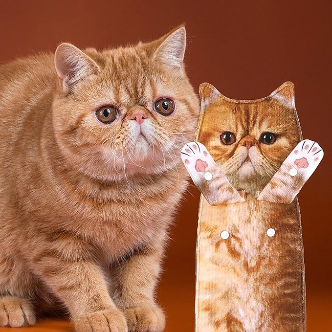 Cat Funny Hand Towels for Bathroom Kitchen- Cute Decorative Kitten Decor Hanging Face Towels- Unique Housewarming Valentines Mothers Birthday Gifts for Women Mom Cat Lovers