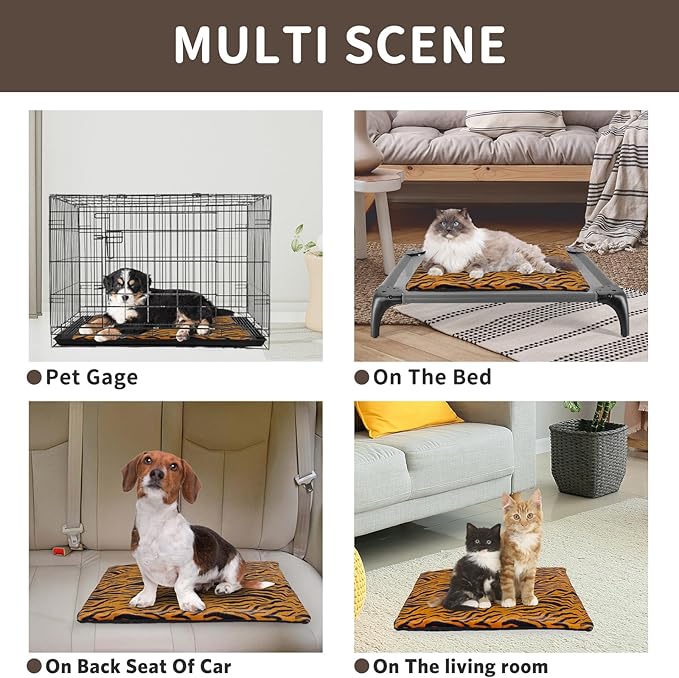 Self-Warming Cat Bed Indoor/Outdoor Super Soft Self Heating Pet Mat Washable Thermal Pad for Cat & Dog