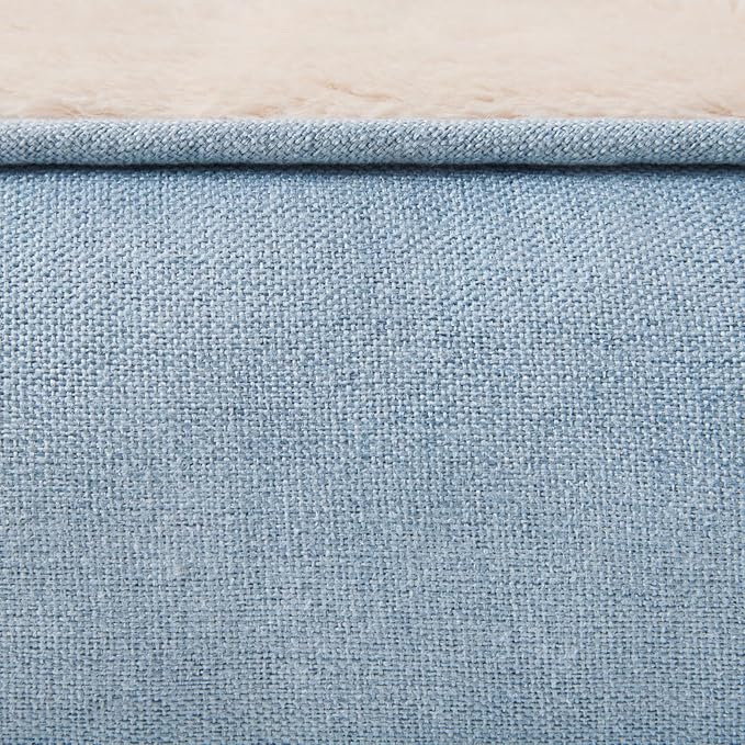 TOWN & COUNTRY EVERYDAY CuddleTown Comfy Solid Bolster Sofa Pet Bed, Supportive & Calming Egg Crate Foam, Water Repellent, Non-Slip Bottom, Machine Washable Cover, Blue, Medium 28"x23"x8"