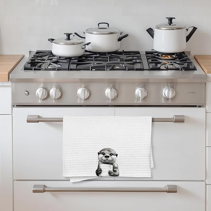 Otter Hand Towels for Bathroom - Gifts for Women and Lovers, Sea Otter Decor, Kids and Animal Bathroom Accessories, 16x24 Inch