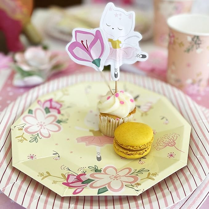 Cat Ballerina Party Plates (Set of 8)| Ballerina Birthday Party | Cat Paper Plates | Ballerina Paper Plates | Cat Birthday Party