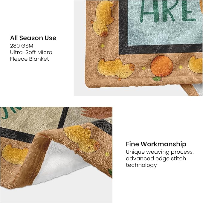 Capybara Gifts for Girls Boys Women Men, Birthday Decorations Gifts for Capybara Lovers Throw Blanket 60" X 50"