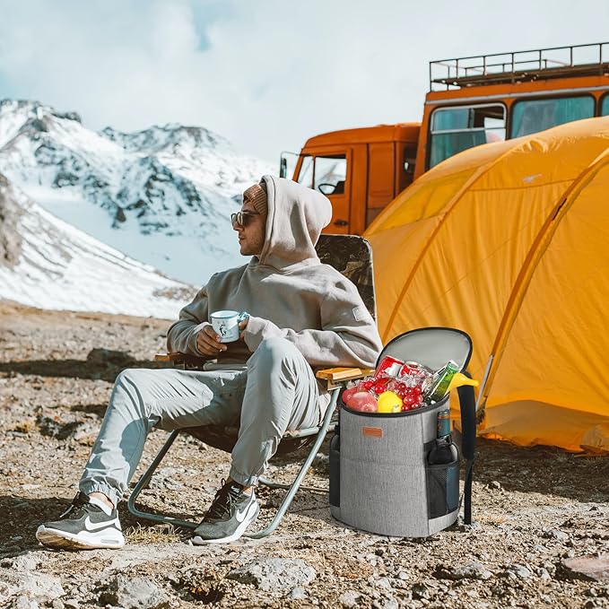 Camping Cooler Backpack 30 Cans, Soft Backpack Coolers Insulated Leak Proof Travel Cooler Bag Waterproof Lunch Picnic Beach Work Trip Thermal Bag Drink Beverage Beer Bag Cooler