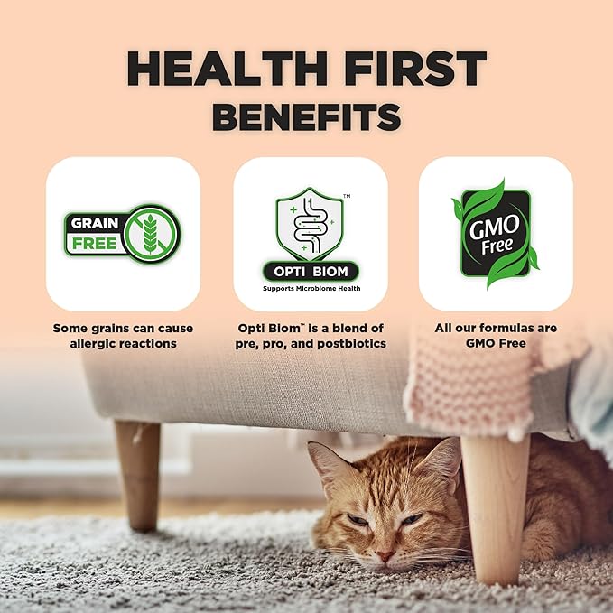 Nature's HUG Dry Cat Food, for Senior-All Breeds, 4 lb. Bag, Just Like Chicken Recipe, Grain Free & Hypoallergenic, Supports Microbiome Health, Sustainable Complete Protein & Balanced Nutrition
