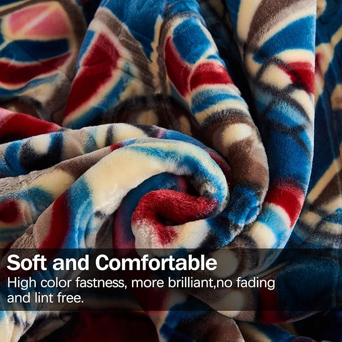 JML Fleece Blanket King Size, Korean Mink Blanket 85 x 95 Inches- 9 Lbs, Single Ply, Soft, Warm, Thick Raschel Printed for Autumn, Winter, Bed, Home