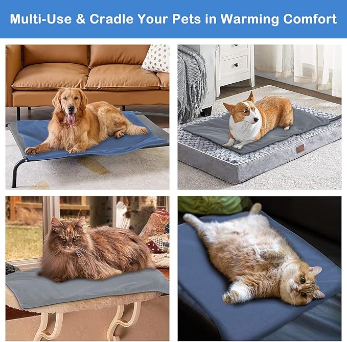 Outdoor Heating Pad for Cats,Cat Warming Pad for Feral Cats Outside, Cat Warmer with Timer, Pet Heating Pads for Cats Indoor,Electric Heating Pad for Outdoor Cat House,Heated Cat Pad