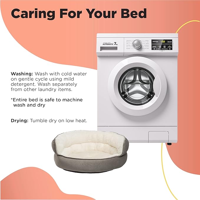 Best Friends by Sheri Pet Throne Gray Jumbo Round Orthopedic Cat and Dog