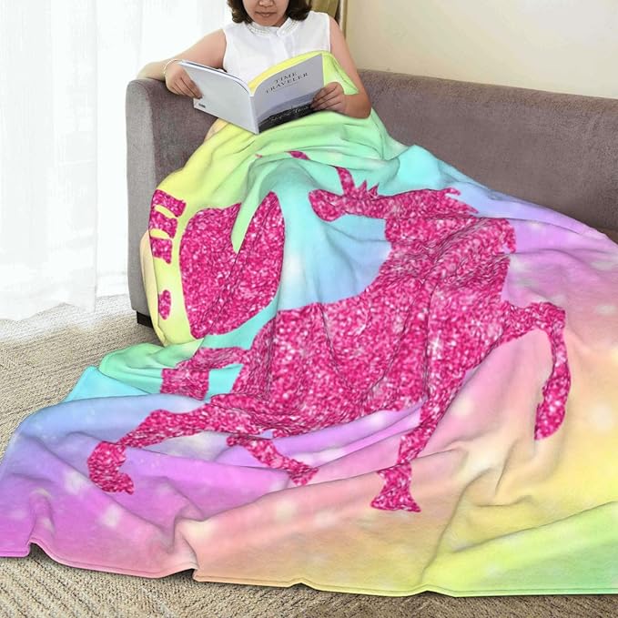 Ultra-Soft Microfiber Throw Blanket 330 GSM Fuzzy Fleece Blanket for Adults Kids Gift Couch, Sofa, Bed Unicorn 6th 60"x50"
