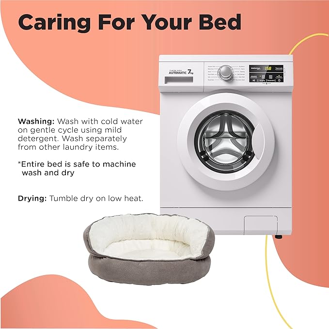 Best Friends by Sheri Mini Pet Throne High Bolster Orthopedic Relief Cat and Dog Bed Gray Mini