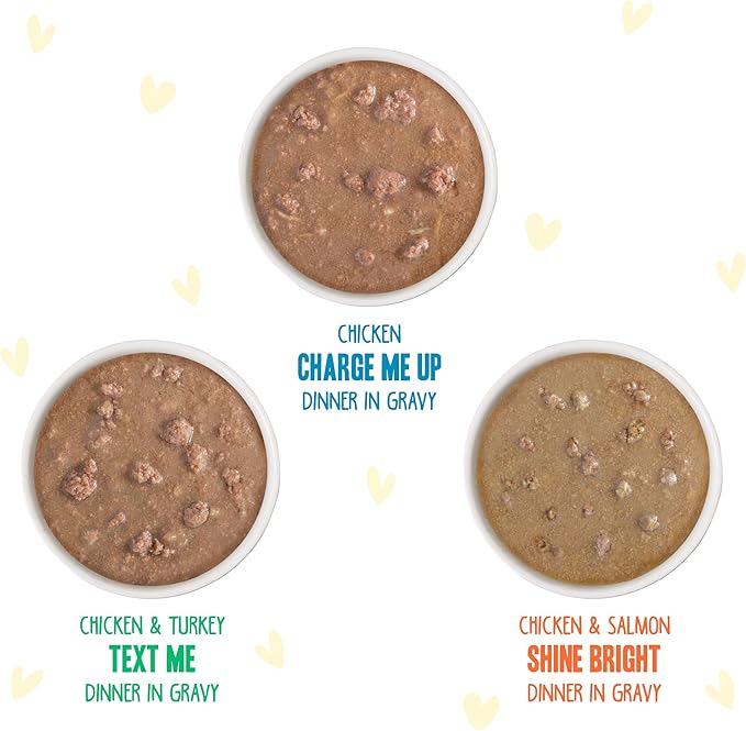 Weruva B.F.F. OMG - Best Feline Friend Oh My Gravy!, Yippy Ki Yay Yellows! Variety Pack, 2.8oz Pouch (Pack of 12)