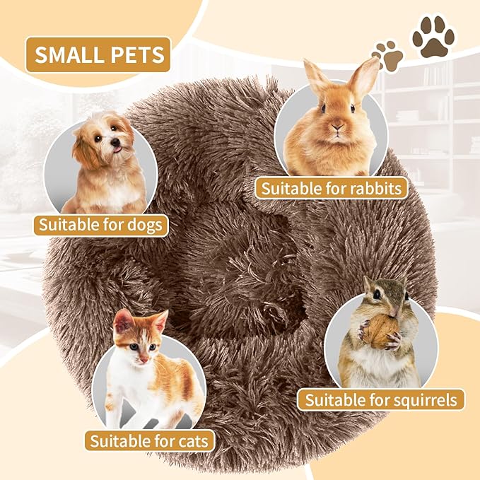Dog Bed Comfiest Indoor Calming Waterproof Bedding Washable Fluffy Chew Proof Self Warming Cozy for Small Pets at Home