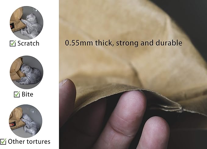 Crinkle Paper Cat Tunnel for Indoor Cats,Unbreakable Cat Cave Tunnel Toy,Cat Hideaway Tube Tunnel Toys,Rabbit Hideaway Bunny Hideout,Brown,1 Count(Pack of 1)