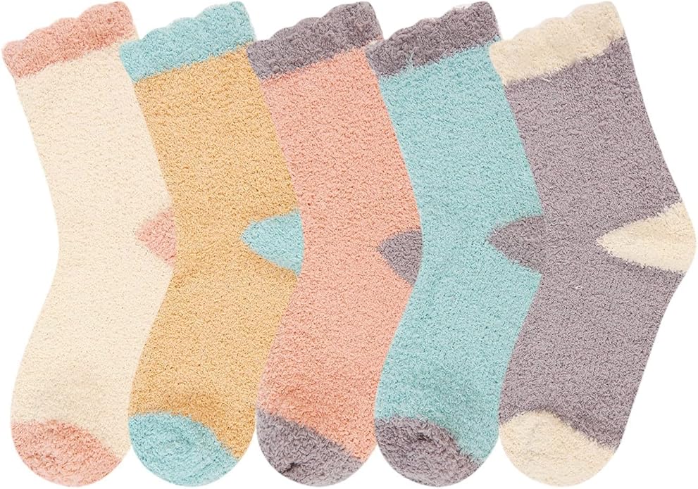 Benefeet Sox Cute Animal Fuzzy Socks for Women Girls Funny 3D Animal Cozy Socks Fluffy Slipper Socks Plush Comfy Soft Socks