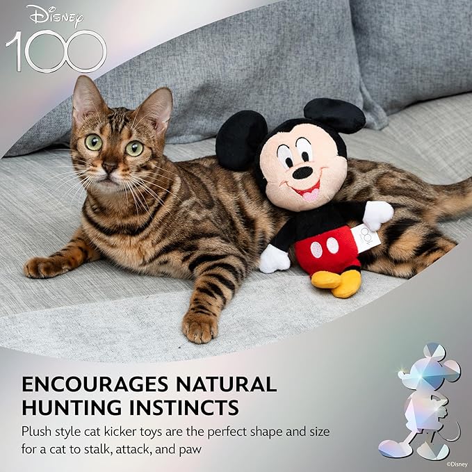 Minnie Mouse Cat Kicker Toy with Catnip, 9in | Disney Cat Toys | Fun Cat Kicker Style Plush Toy with Catnip and Crinkle for Cats Inspired by Disney Mickey and Friends