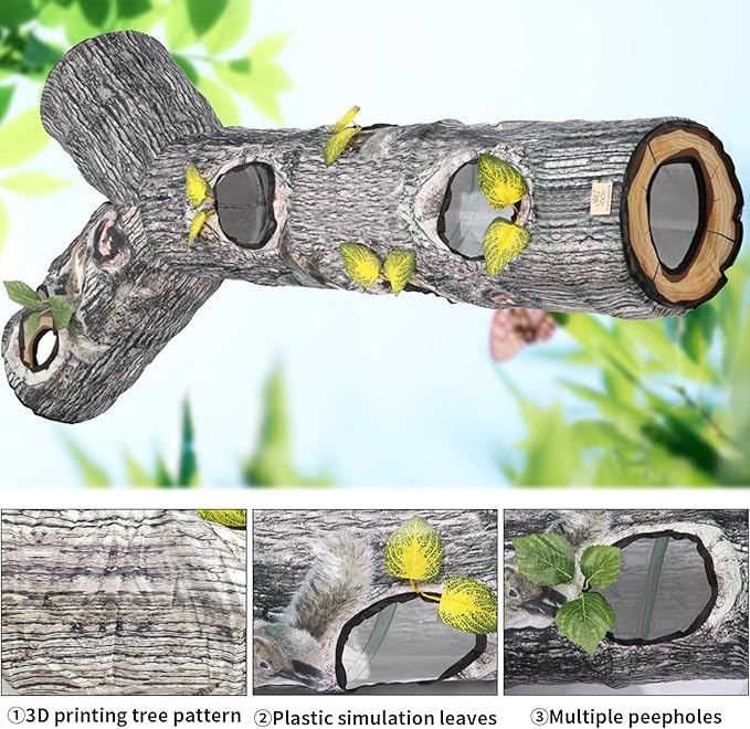 Fhiny Cat Tunnels for Indoor Cats, 3 Way Collapsible Cat Tubes and Tunnels with Peek Holes Interactive Toy Maze House Play Tunnel Puzzle & Hideaway for Cat Kitten Puppy Rabbit Guinea Pig Ferret