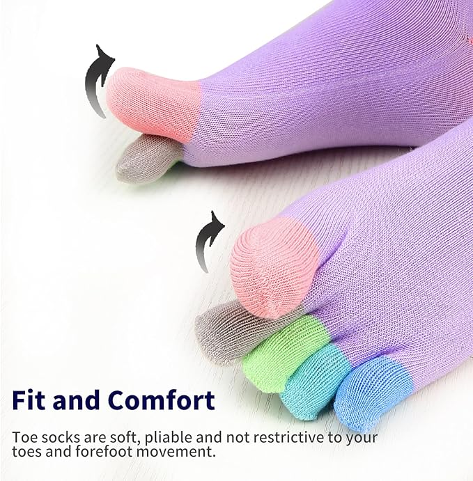 Benefeet Sox Funny Toe Socks Women Five Finger Socks Girls Cute Toe Seperated Cotton Socks Running Athletic Christmas Gifts