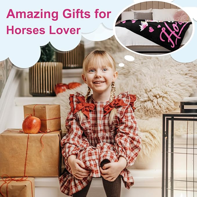 Horse Gifts for Girls Women, Horse Blanket for Girls, Just a Girl Who Loves Horses, Best Horses-Lover Stuff Birthday Christmas Ideas Blanket 40"X50"