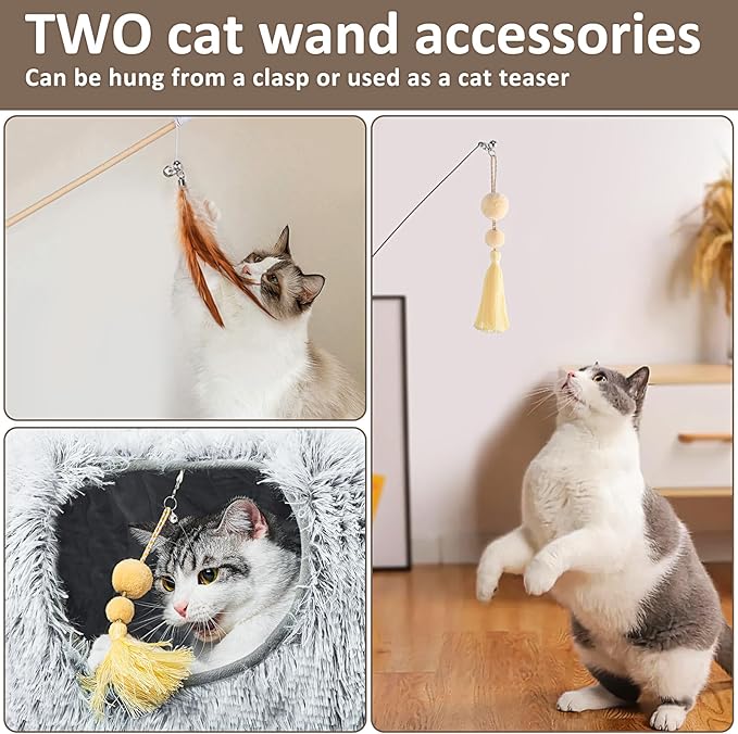 NEZIN Cat Tunnel with Cat Bed for Indoor Cats, Under Christmas Tree Plush Peekaboo Cat Cave, Multifunctional Cat Donut Tunnel Playground Toys for Cats Kitten Rabbit Ferret