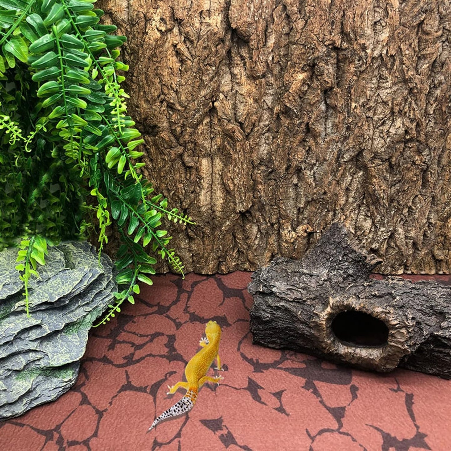 BNOSDM Reptile Cork Bark Tank Background Lizard Terrarium Wall Decor for Bearded Dragon Frog Leopard Gecko Tortoise Snake Chameleon 2PCS