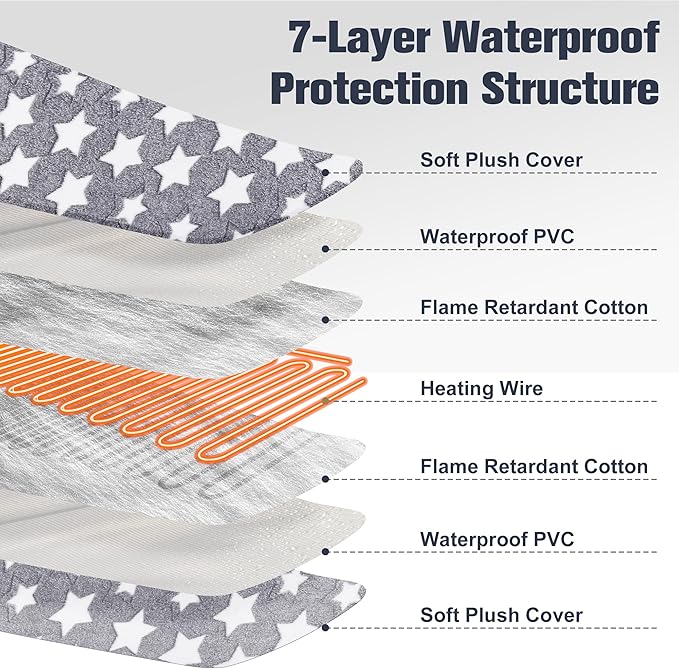 Cat Heating Pad, Waterproof Pet Heating Pad for Cat Dog Outdoor, 11 Adjustable Temperature Cat Warming Bed Mat with Timer, Indoor Heated Cat Bed with Chew Resistant Cord (M: 28'' L X 18'' W)