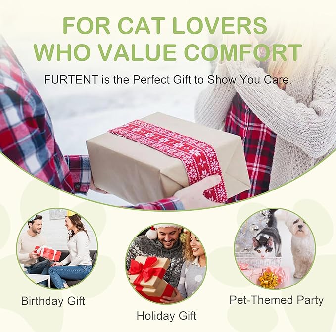 Cat Tunnel Bed for Multiple Kittens and Rabbits, Foldable Indoor Peekaboo Pet Cave, Sturdy and Scratch Resistant, Removable and Washable Soft Cushion - Cat Interactive Toys (Gray, with Door)