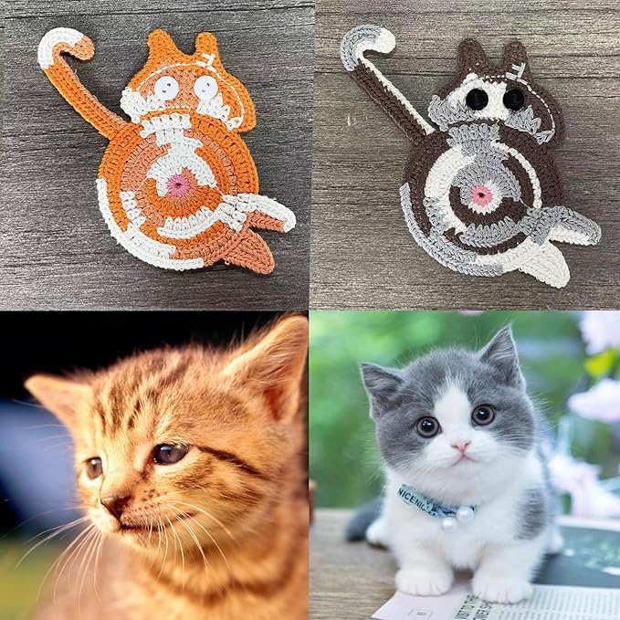 5PCS Drink Coasters - Woven Creative Cute Cat Coasters for Coffee and Tea - Desktop Gifts