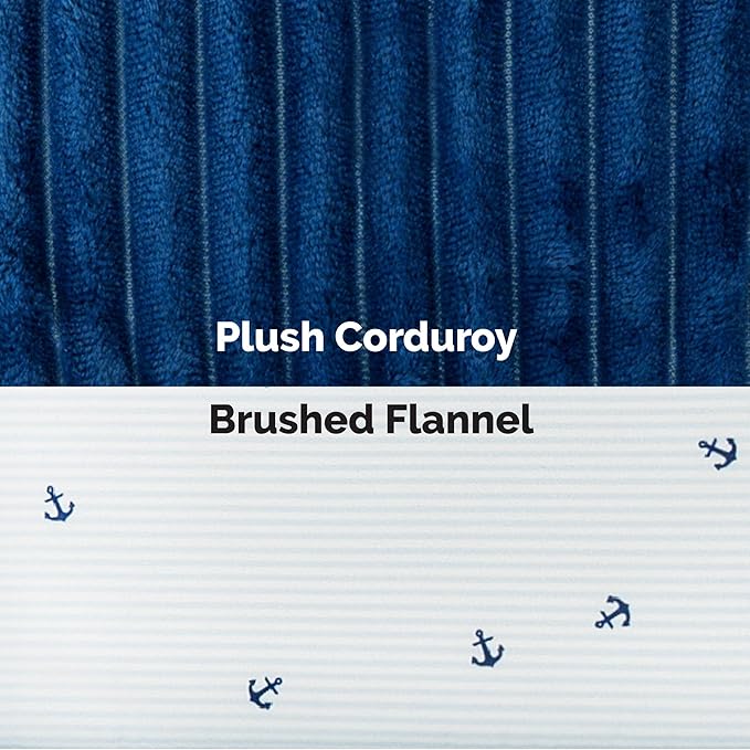 Furhaven Soft & Cozy Cat Bed w/ Catnip Toy for Indoor Cats, Washable w/ Removable Pillow Cushion Insert - Corduroy Boat Bed - Blue, Small