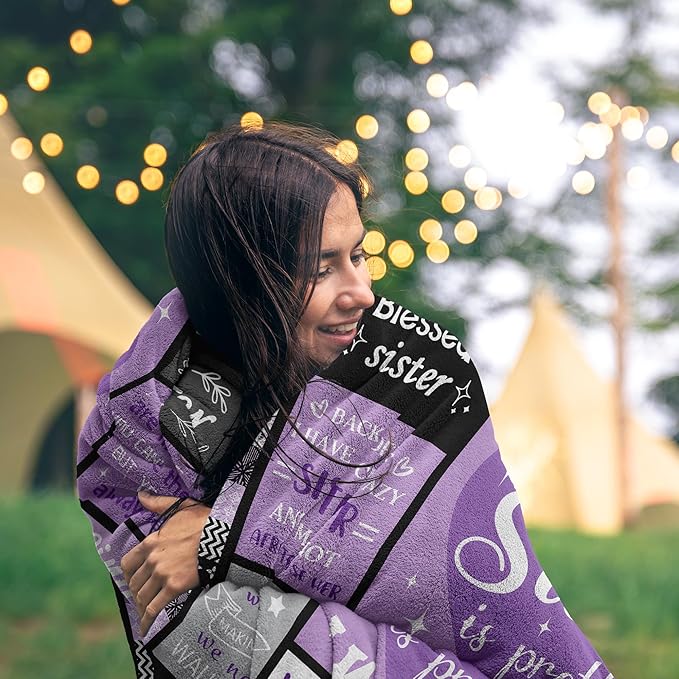 Sister Gifts for Women Girls, Sisters Birthday Gift Ideas from Sis, Christmas/Birthday Gifts for Sisters Throw Blanket 60"x50"