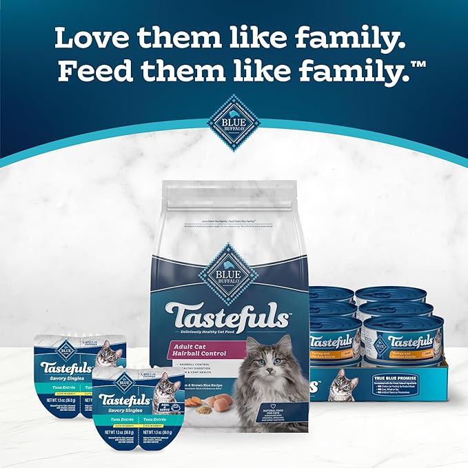 Blue Buffalo Tastefuls Adult Hairball Care Dry Cat Food, Made in the USA with Natural Ingredients, Chicken & Brown Rice Recipe, 3-lb. Bag