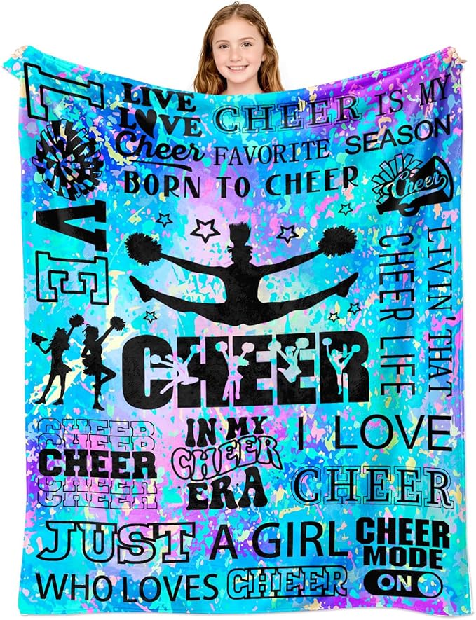 Cheerleader Gifts Blanket for Girls Teens Cheer Blankets for Girls Cheerleading Throw Blanket Cheer Gifts Stuff 50"X40"
