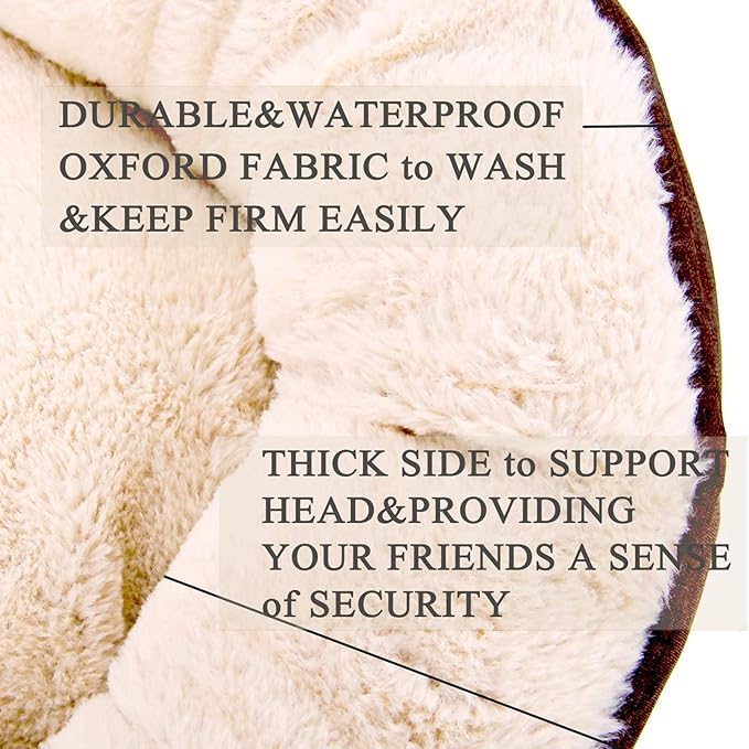 HACHIKITTY Washable Donut Cat Bed Round, Cat Beds Indoor Cats Medium, Small Cat Bed Machine Washable