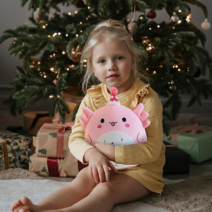 Axolotl Plush Adorable Axolotl Stuffed Animals Soft Birthday Gift Axolotl Plushies Pillow for Kids Boys Girls Pink 8 inch