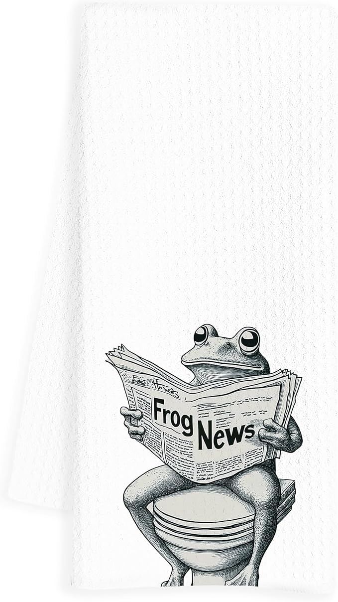 Frog Hand Towels for Bathroom, Frogs Bathroom Hand Towels, Frog Bathroom Decor, Funny Hand Towels, Frog Gifts for Women Frog Lovers, 16x24 Inch
