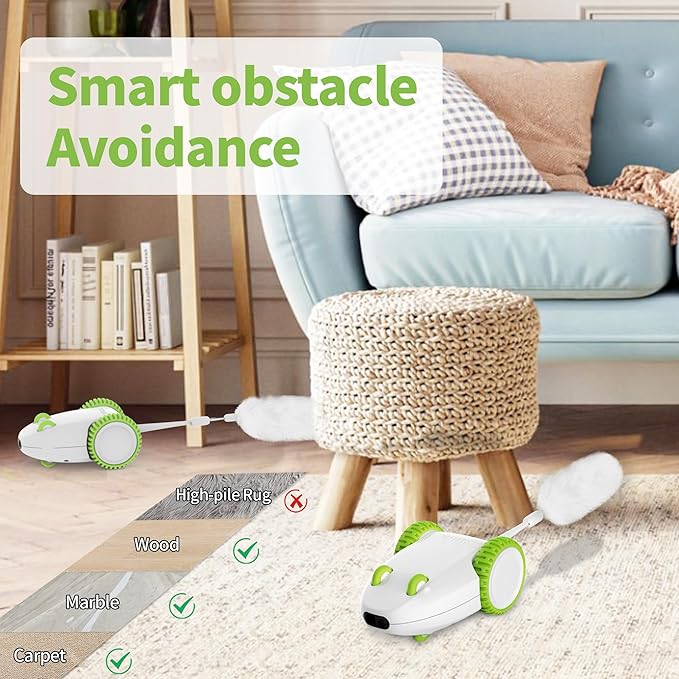 PETGEEK Automatic Cat Mouse Toys Interactive Cat Toys for Indoor Cats, Smart Sensing Moving Squeaky Mouse Cat Toys, USB Rechargeable Best Gift for Birthday, Thanksgiving, Christmas, New Year