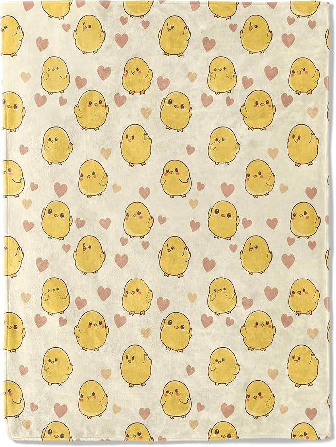 Cute Chicken Blanket Plush Flannel Throw Blanket - Ultra Soft & Warm, Comfy & Lightweight - Perfect for Couch, Travel, Bedroom, Bed, Living Room - Cozy, Fuzzy Gift 50in×60in