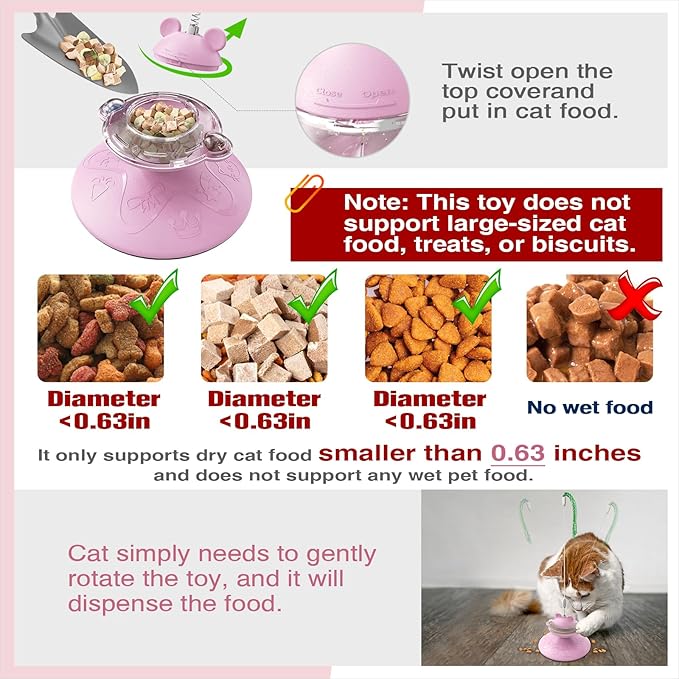 Cat Interactive Toys for Indoor Cats Kitten Wand Toy Weight Loss Kitty Funny Game Slow Food Dispenser Feeder Treat Dispensing Feeding Pet Supplies Birthday Gift C