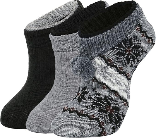 American Trends Fuzzy Socks for Women with Grippers Non Slip Christmas Socks