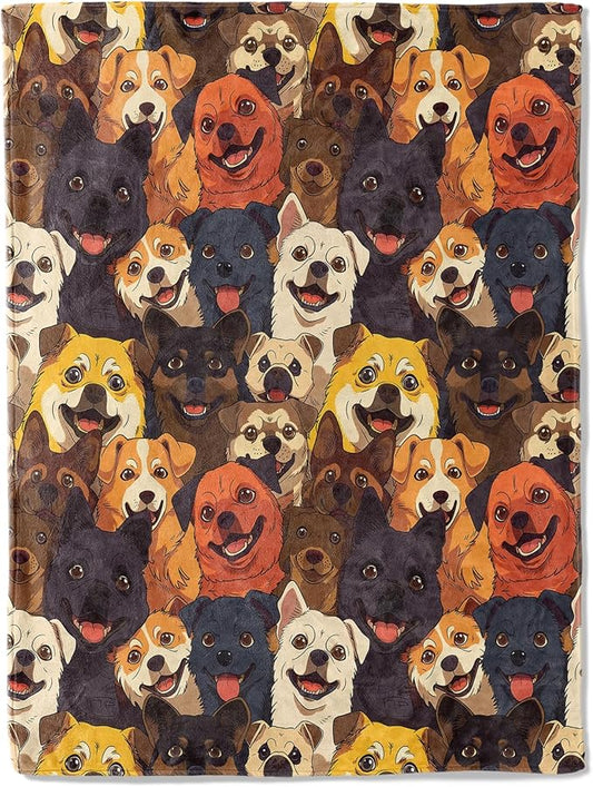 Lovely Dog Blanket Plush Flannel Throw Blanket - Ultra Soft & Warm, Comfy & Lightweight - Perfect for Couch, Travel, Bedroom, Bed, Living Room - Cozy, Fuzzy Gift 50in×60in