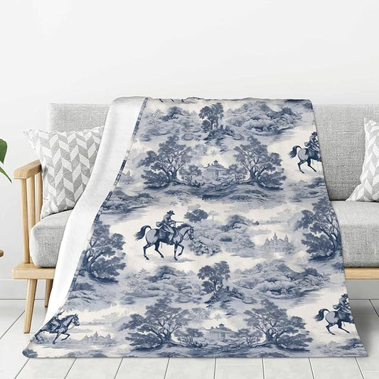 Western Cowboy Soft Throw Blanket Flannel Fleece Blankets Warm Cozy Lightweight Fuzzy Blanket for Bed Sofa Couch Home Decor 80"X60"