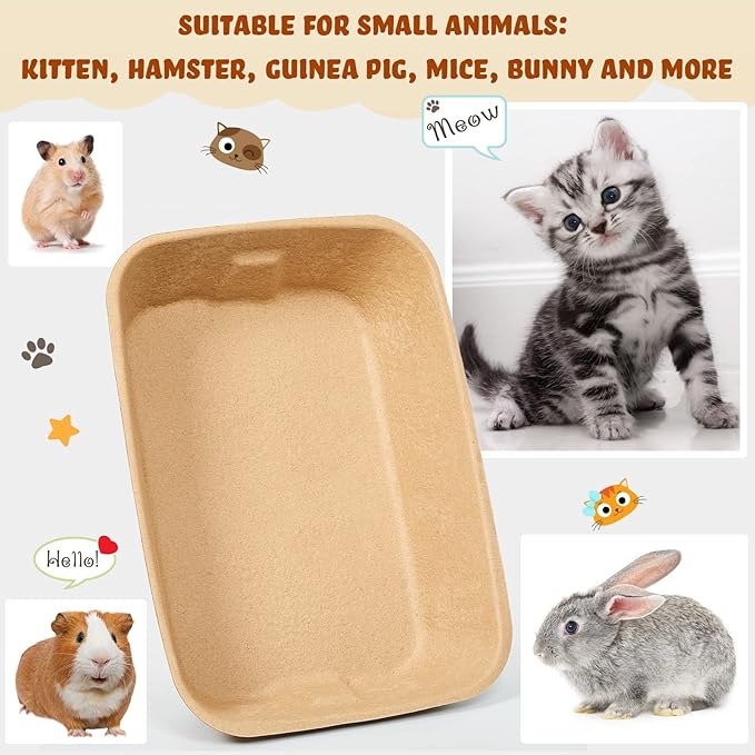 15 Pack Disposable Litter Boxes for Cats Small Disposable Litter Trays Paper Kitten Litter Box Disposable Kitten Litter Pans for Indoor Outdoor Travel Litter Box Small Animals, 16.1 x 11.2 x 3.7 Inch