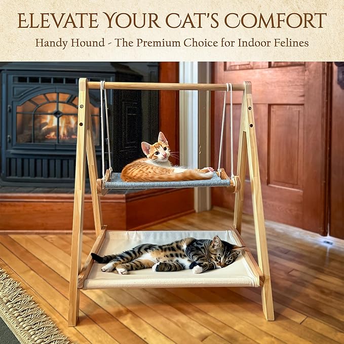 Cat Hammock Bed – The Premium Choice in Cat Beds for Indoor Cats Washable for Ultimate Comfort. 26" L x 21" W x 32" H
