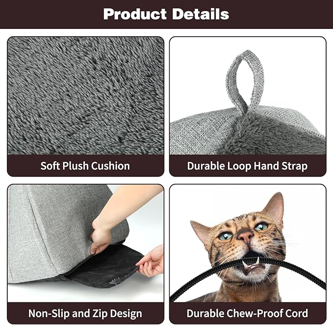 Rypet Heated Cat Bed Cave, Adjustable Temperature Heated Pet Bed Indoor with Timer and Timer, Indoor Cat Cave Bed Cat House with Removable Washable Cushioned Pillow and Chew Resistant Cord Update